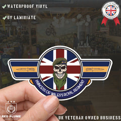 Princess of Wales's Royal Regiment PWRR UV Laminated Vinyl Sticker - Wings redplume