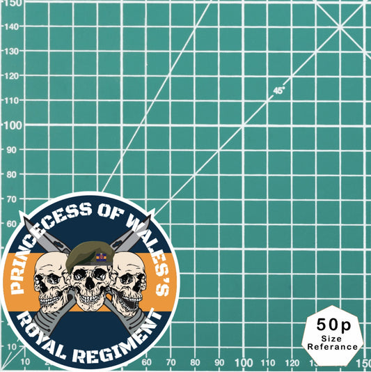Princess of Wales's Royal Regiment Waterproof Vinyl Stickers Three Skull Design redplume