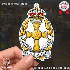 QARANC Cap Badge Waterproof Vinyl Stickers - Official MoD Reseller redplume
