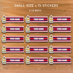 QARANC Waterproof Vinyl Name Stickers - Personalised redplume