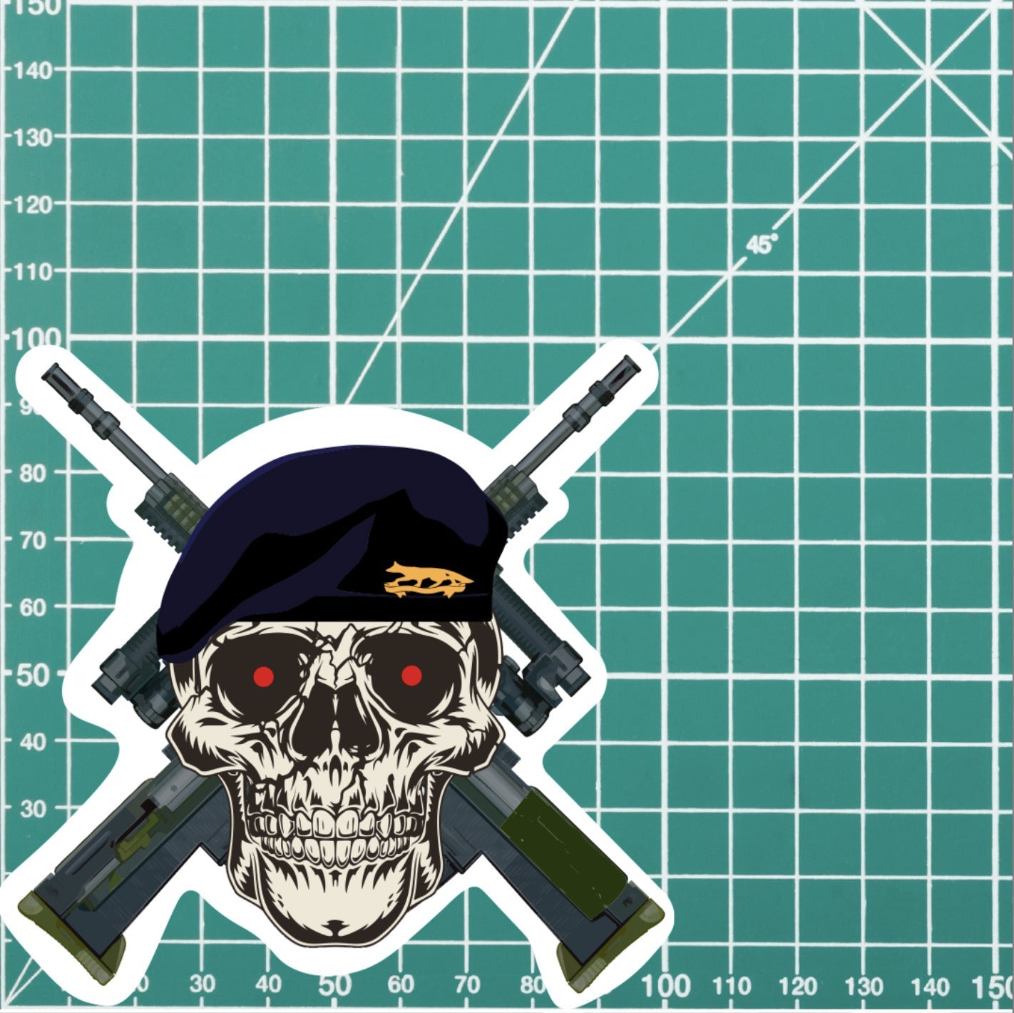Queen's Own Yeomanry High-Quality Vinyl Sticker - Crossed Rifles redplume