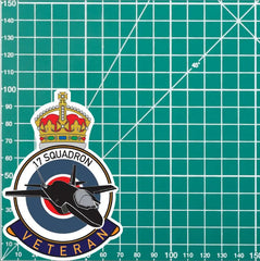 RAF 17 Squadron Veterans Badge Vinyl Sticker - Lightning Aircraft redplume