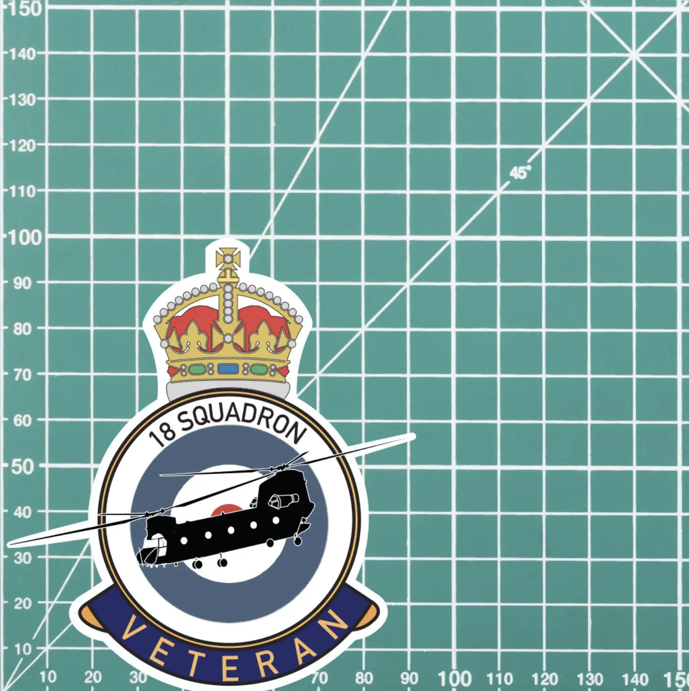 RAF 18 Squadron Veterans Badge Vinyl Sticker - Chinook Aircraft redplume