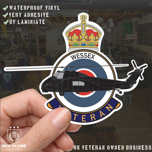 RAF Veterans Badge Vinyl Sticker - Wessex Aircraft redplume
