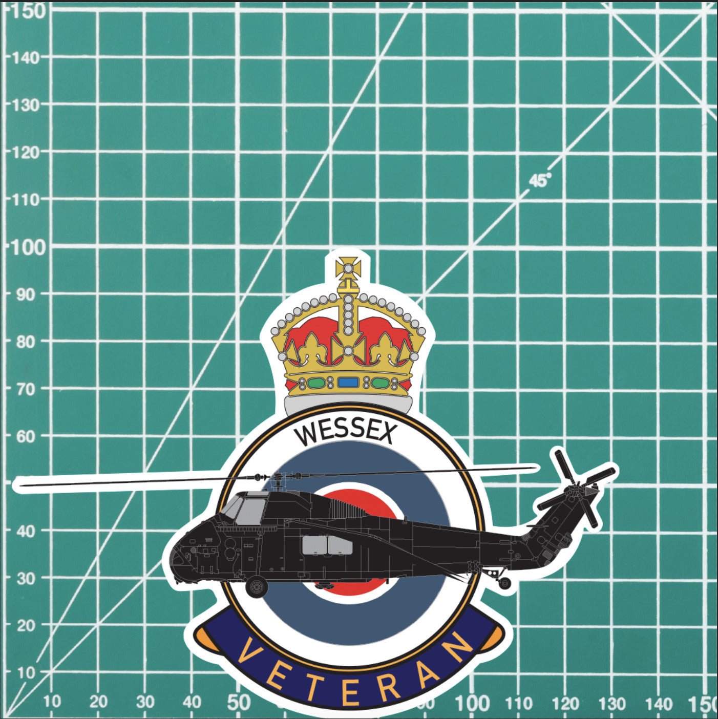 RAF Veterans Badge Vinyl Sticker - Wessex Aircraft redplume