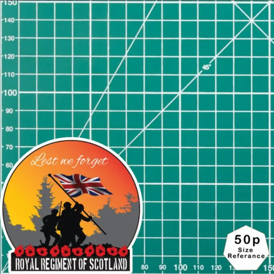Remembrance Vinyl Sticker - Royal Regiment of Scotland Lest We Forget redplume