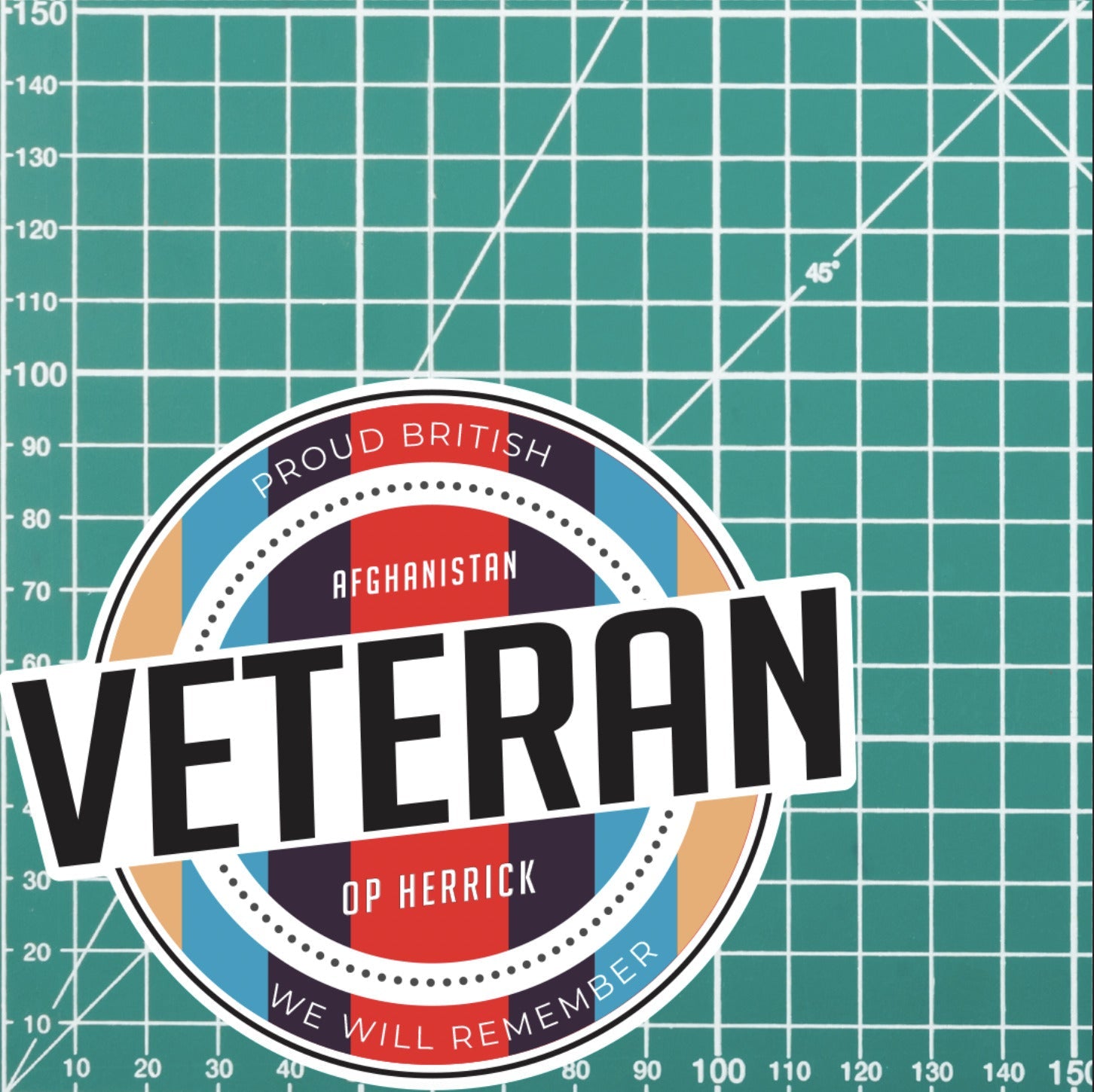 Retro Inspired Veterans Afghanistan Op Herrick Vinyl UV Laminated Decal redplume