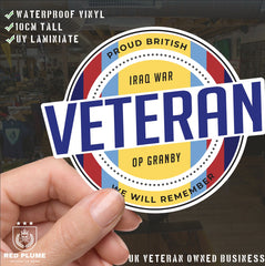 Retro Inspired Veterans Iraq War Op Granby Vinyl UV Laminated Decal redplume