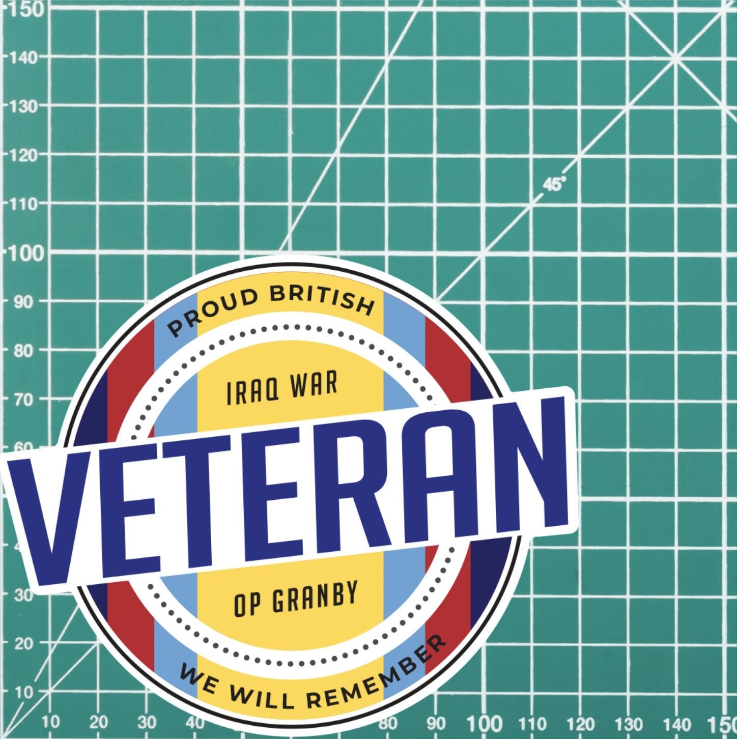 Retro Inspired Veterans Iraq War Op Granby Vinyl UV Laminated Decal redplume