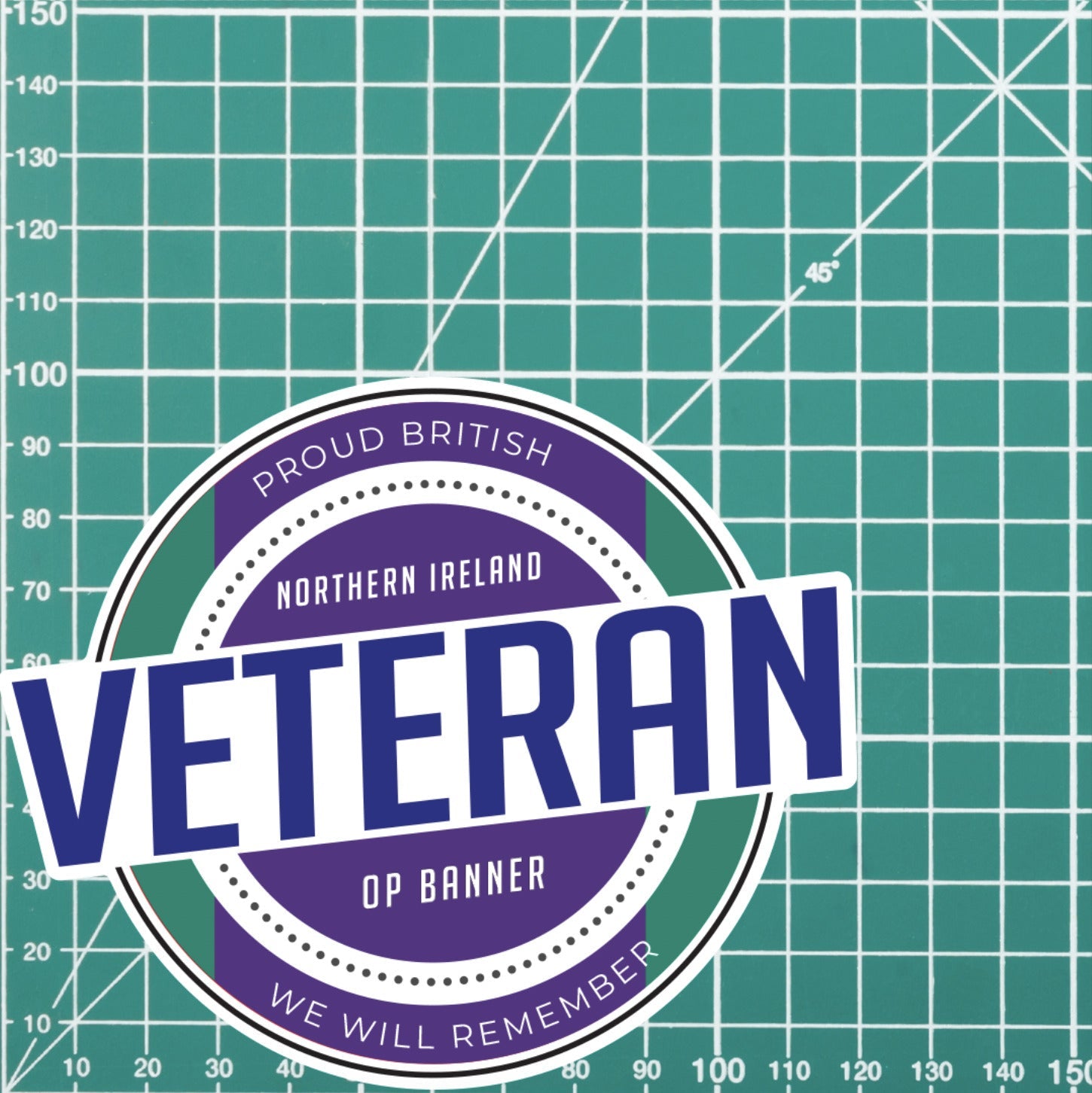 Retro Inspired Veterans Northern Ireland Op Banner Vinyl UV Laminated Decal redplume