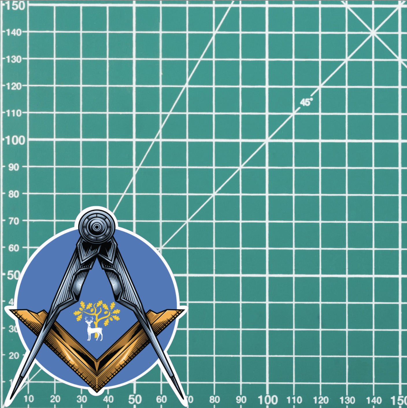 Round Berkshire Masonic Sticker Square & Compass Union Vinyl Decal redplume