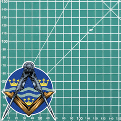 Round Cambridgeshire Masonic Sticker Square & Compass Union Vinyl Decal redplume