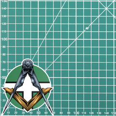 Round Devonshire Masonic Sticker Square & Compass Union Vinyl Decal redplume