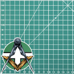Round Devonshire Masonic Sticker Square & Compass Union Vinyl Decal redplume
