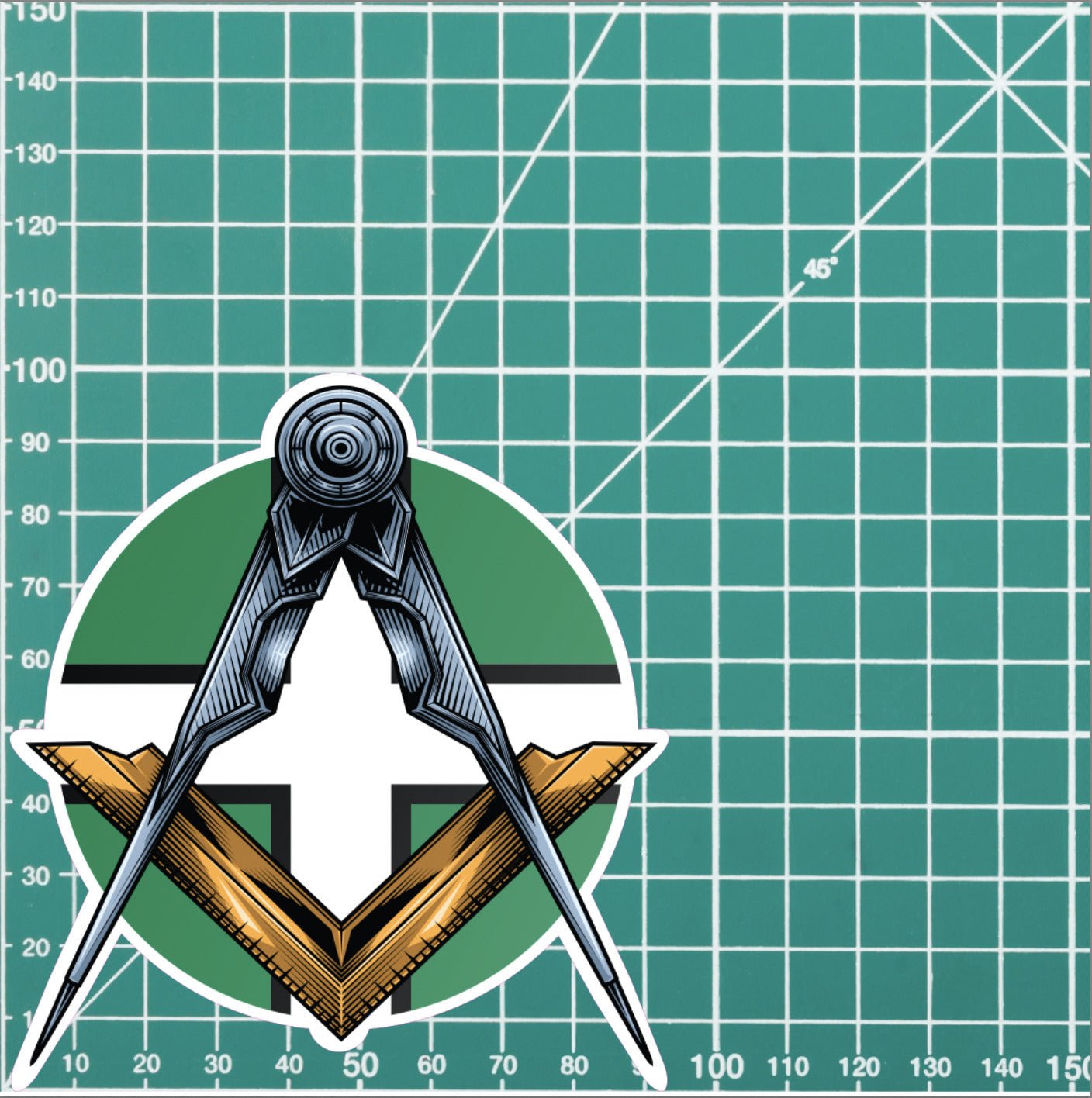 Round Devonshire Masonic Sticker Square & Compass Union Vinyl Decal redplume