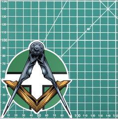 Round Devonshire Masonic Sticker Square & Compass Union Vinyl Decal redplume