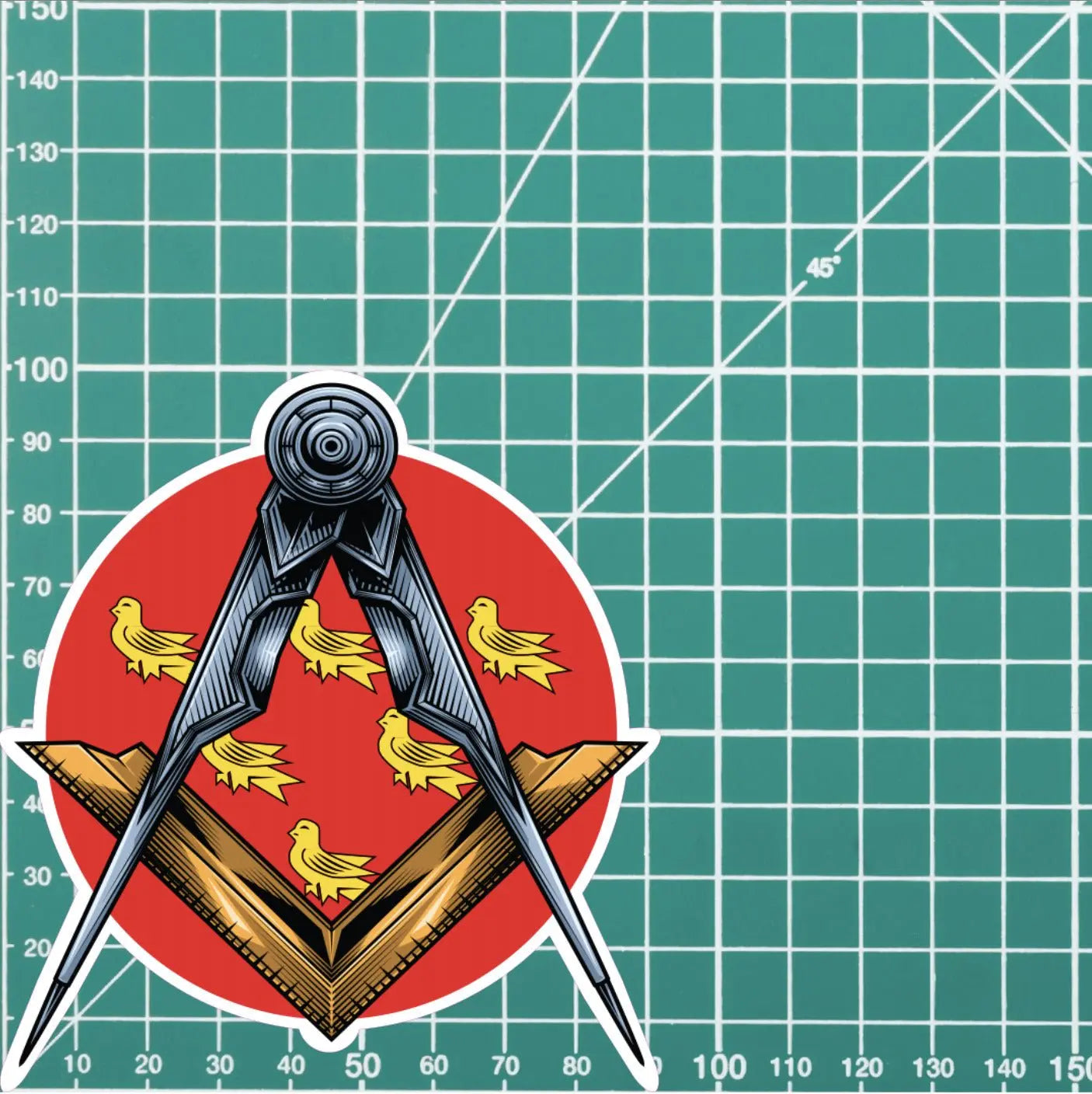Round East Sussex Masonic Stickers Square & Compass Union Vinyl Decals redplume