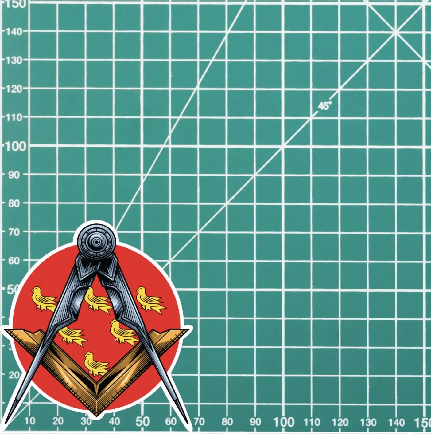 Round East Sussex Masonic Stickers Square & Compass Union Vinyl Decals redplume