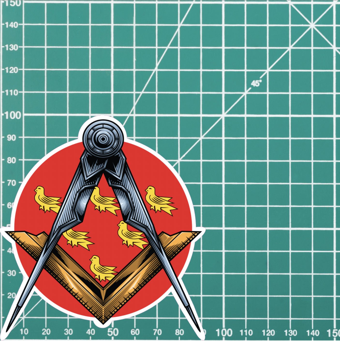 Round East Sussex Masonic Stickers Square & Compass Union Vinyl Decals redplume