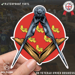 Round East Sussex Masonic Stickers Square & Compass Union Vinyl Decals redplume