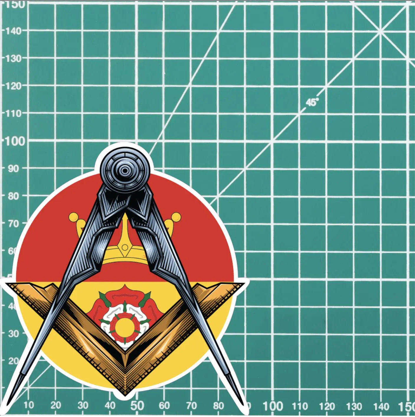 Round Hampshire Masonic Sticker Square & Compass Union Vinyl Decal redplume