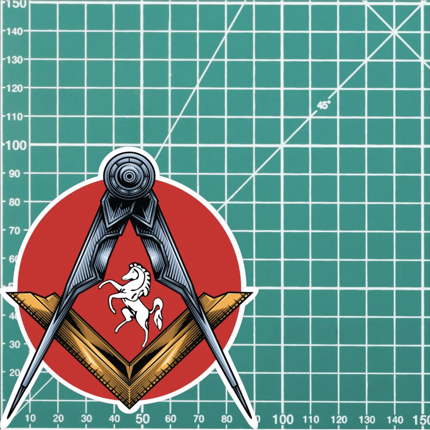 Round Kent Masonic Stickers Square & Compass Union Vinyl Decals redplume