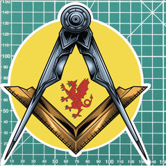 Round Somerset Masonic Sticker Square & Compass Union Vinyl Decal redplume