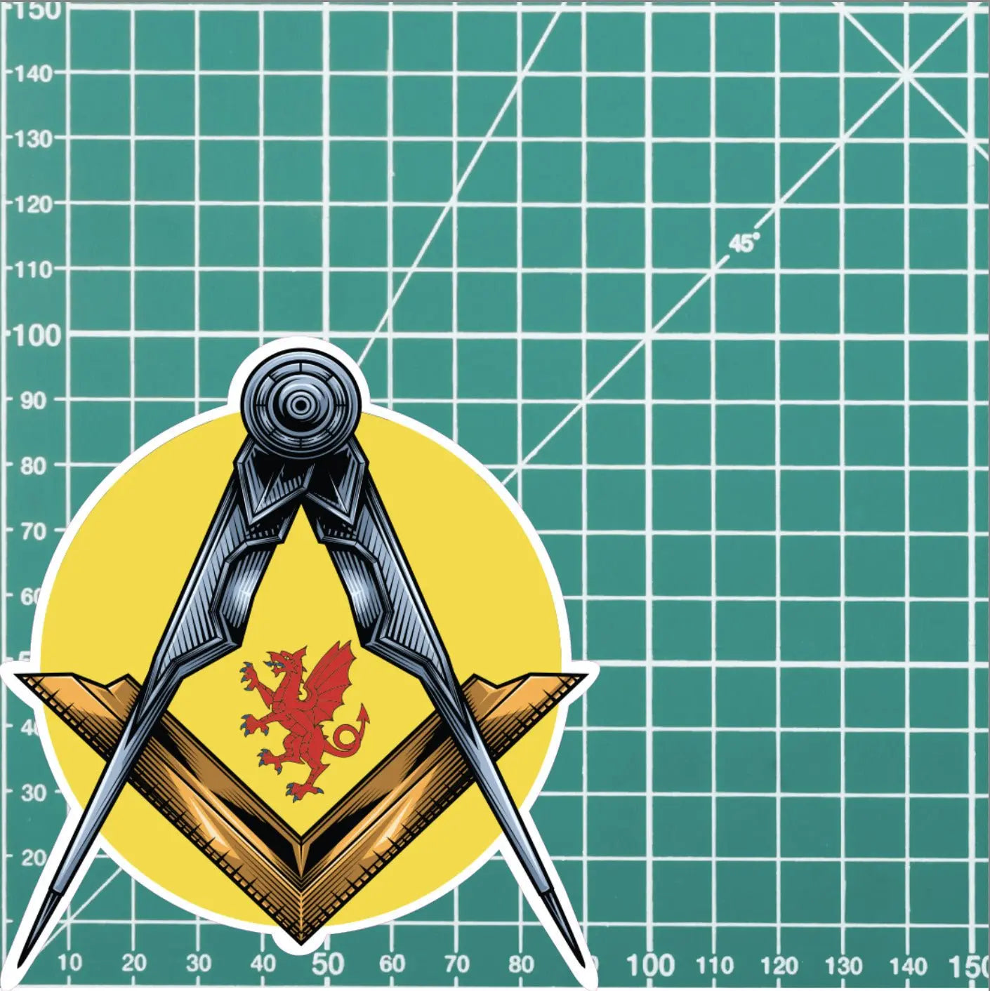 Round Somerset Masonic Sticker Square & Compass Union Vinyl Decal redplume