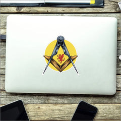 Round Somerset Masonic Sticker Square & Compass Union Vinyl Decal redplume
