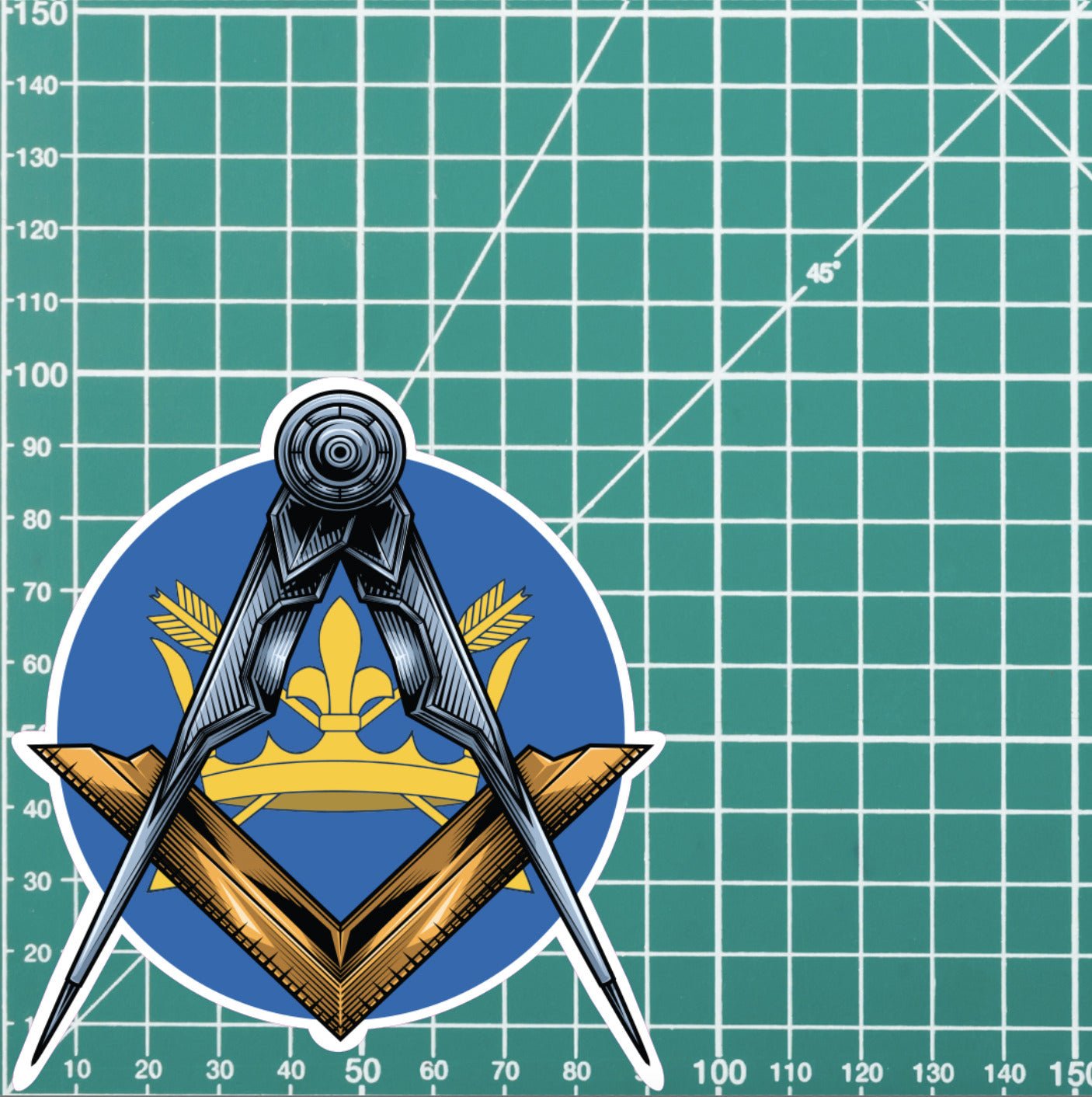 Round Suffolk Masonic Sticker Square & Compass Union Vinyl Decal redplume