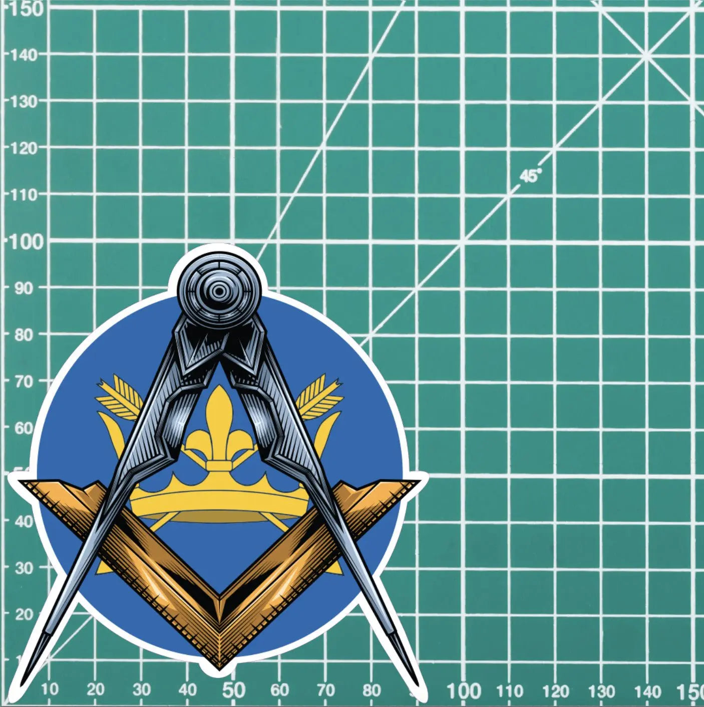 Round Suffolk Masonic Sticker Square & Compass Union Vinyl Decal redplume