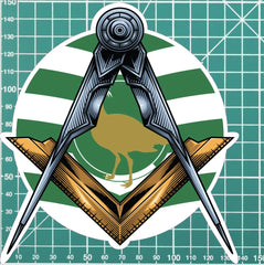 Round Wiltshire Masonic Sticker Square & Compass Union Vinyl Decal redplume