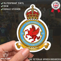 Royal Air Force 18 Squadron Vinyl Stickers - Kings Crown redplume
