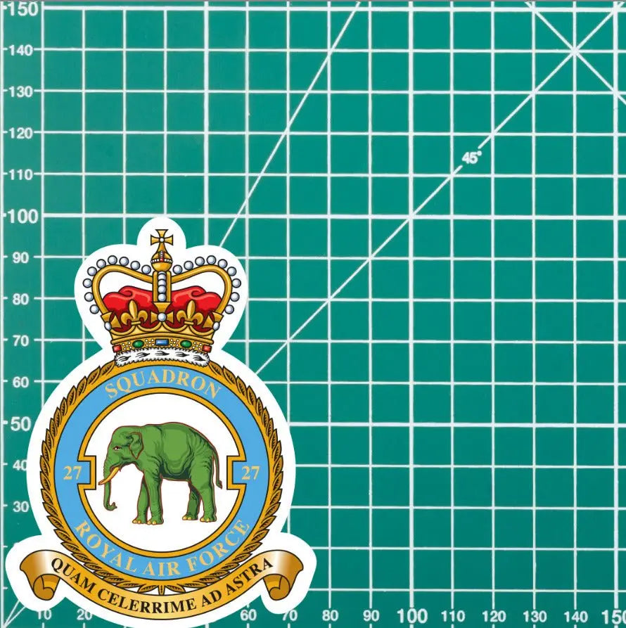 Royal Air Force 27 Squadron Vinyl Stickers redplume