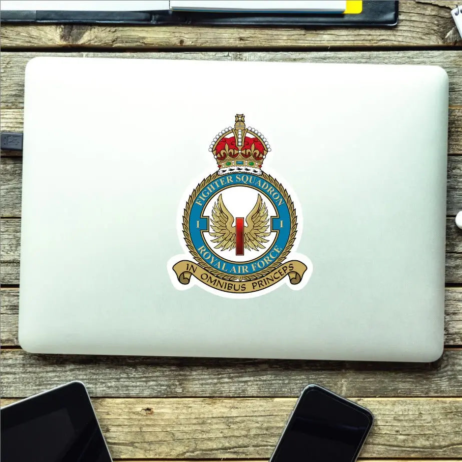 Royal Air Force No 1 Squadron Vinyl Stickers - Both Crowns redplume