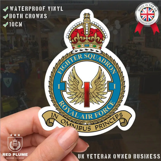 Royal Air Force No 1 Squadron Vinyl Stickers - Both Crowns redplume