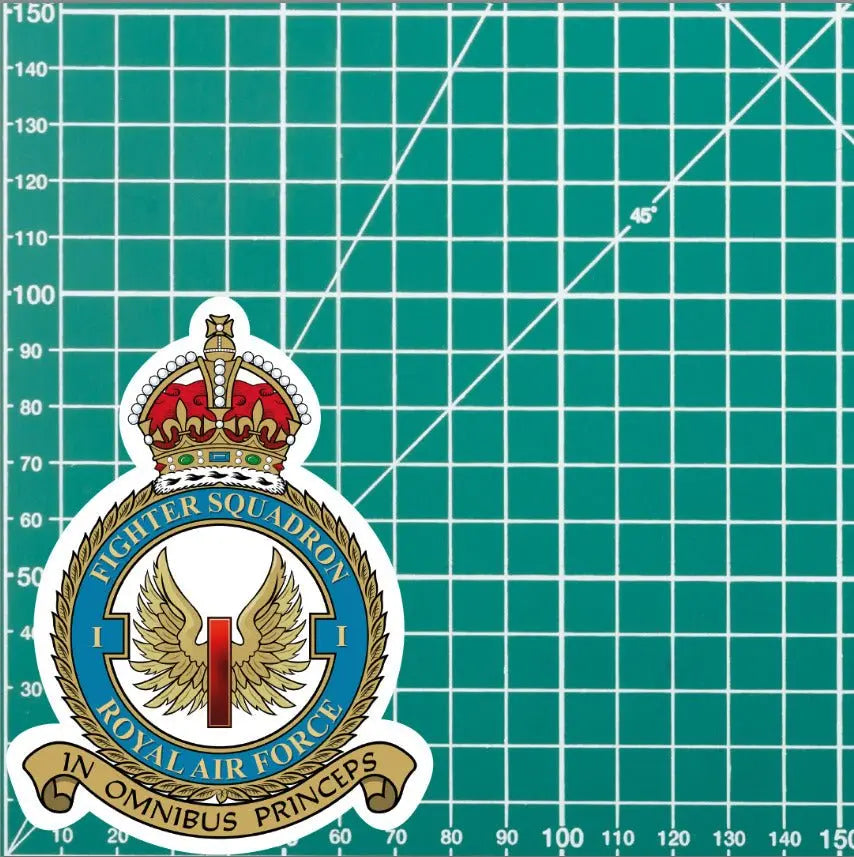 Royal Air Force No 1 Squadron Vinyl Stickers - Both Crowns redplume