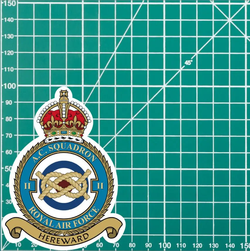 Royal Air Force No 2 Squadron Vinyl Stickers - Both Crowns redplume