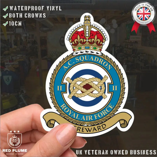 Royal Air Force No 2 Squadron Vinyl Stickers - Both Crowns redplume
