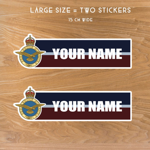 Royal Air Force Waterproof Vinyl Name Stickers - Personalised redplume