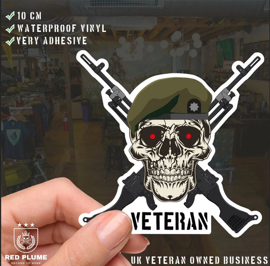 Royal Anglian Regiment Crossed GPMG High-Quality Vinyl Sticker - 100mm redplume