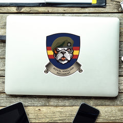 Royal Anglian Regiment TRF British Bulldog Vinyl Sticker - 10cm redplume
