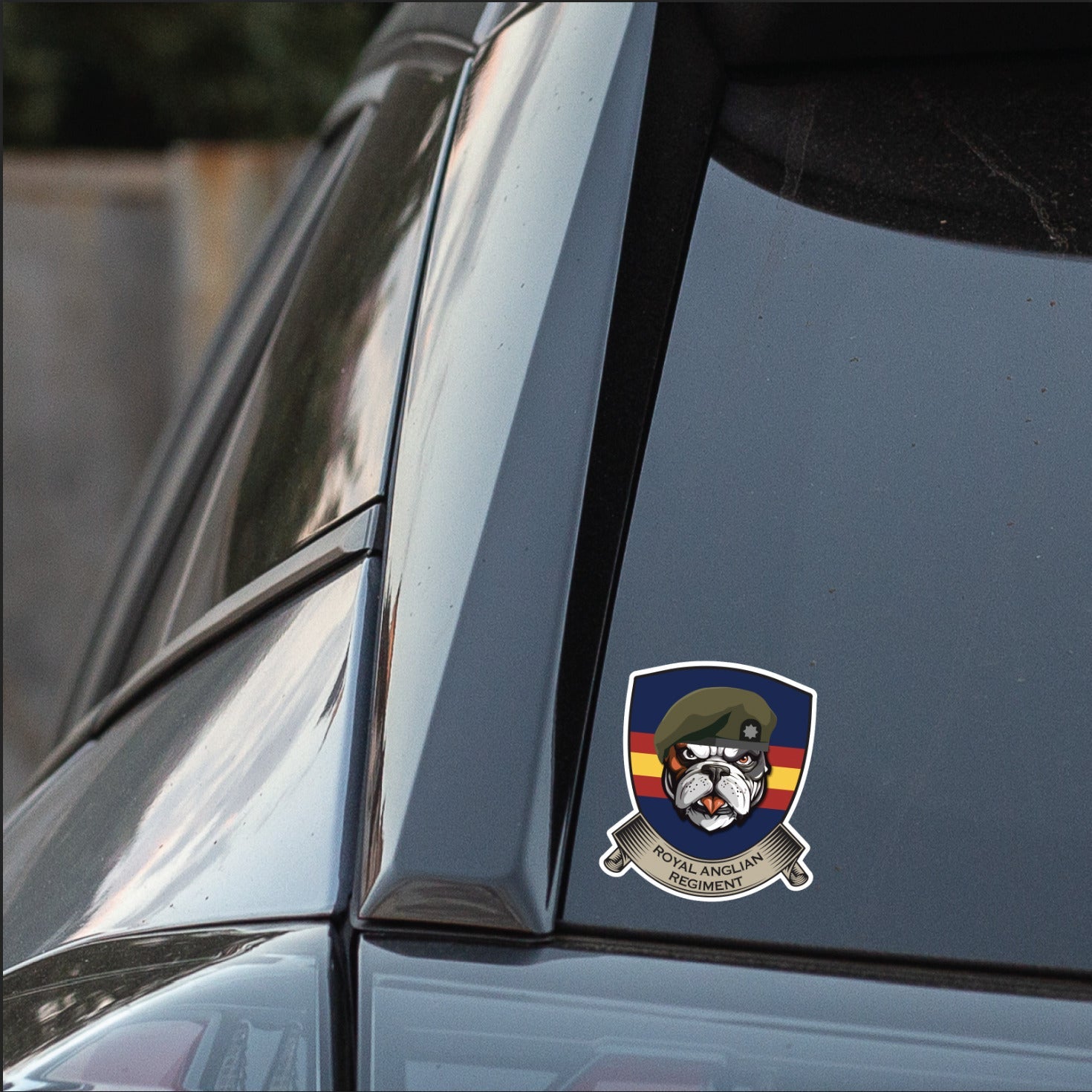 Royal Anglian Regiment TRF British Bulldog Vinyl Sticker - 10cm redplume