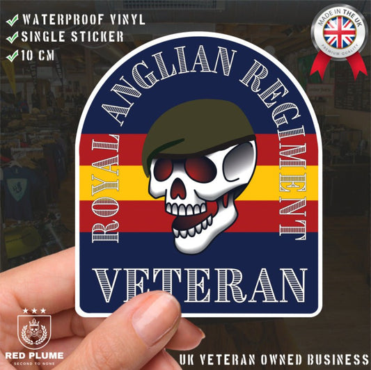 Royal Anglian Veteran Old School Tattoo Style Veteran Sticker redplume