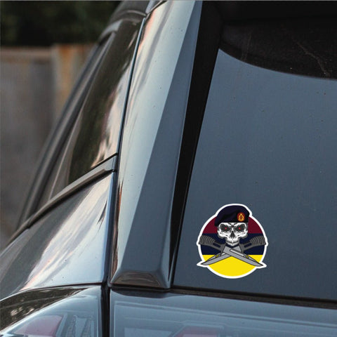 Royal Army Medical Corps Car Decal - Stylish Skull and Crossed Bayonets Design redplume