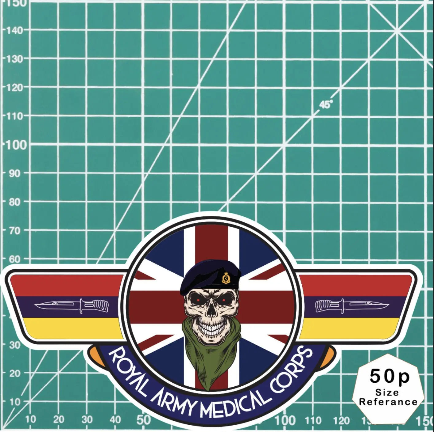 Royal Army Medical Corps RAMC UV Laminated Vinyl Sticker - Wings redplume
