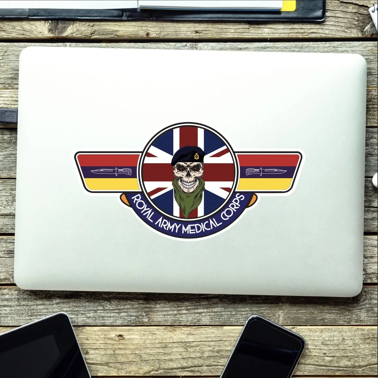 Royal Army Medical Corps RAMC UV Laminated Vinyl Sticker - Wings redplume