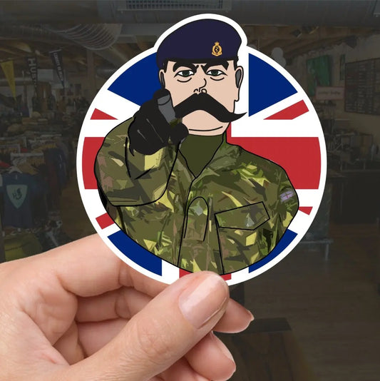 Royal Army Medical Corps RAMC Vinyl Waterproof Sticker, Lord Kitchener Design redplume