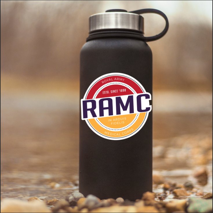 Royal Army Medical Corps RAMC Waterproof UV Laminated Vinyl Sticker - Retro redplume