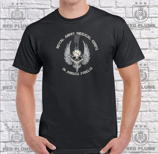 Royal Army Medical Corps Skulled Dagger T-Shirt redplume